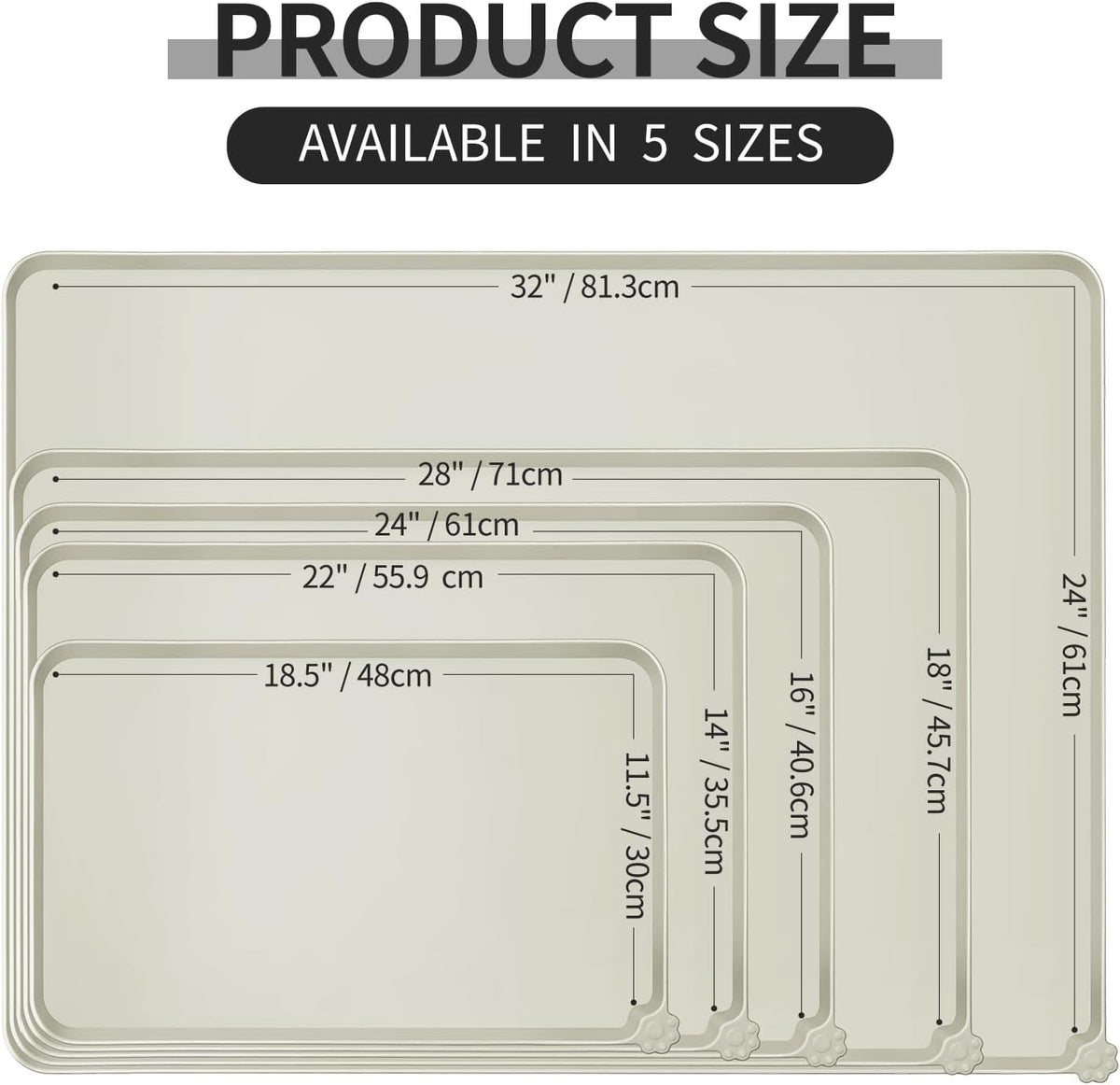 Reopet Silicone Pet Feeding Mat - Beige / 24" x 16" - image 2
