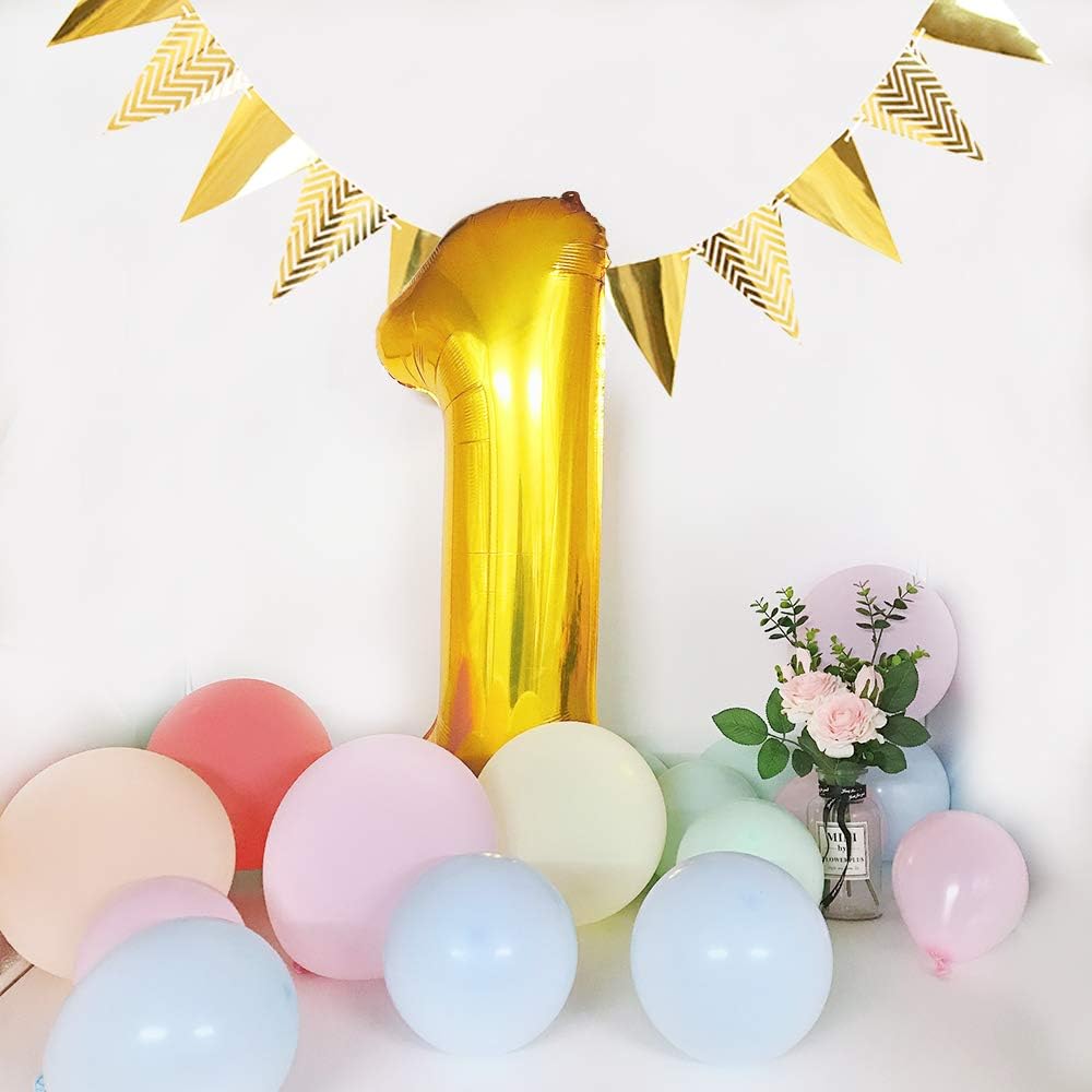 TONIFUL 40 Inch Red Number 3 Balloons Large Foil 3rd Birthday - Gold / Number 1 - image 3