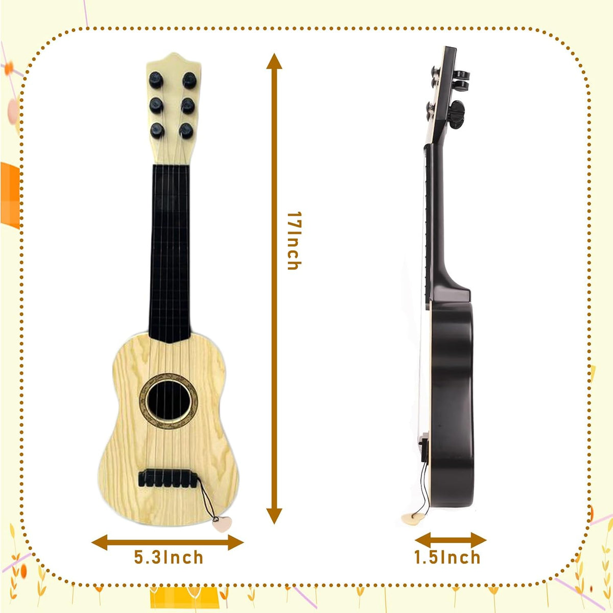 Blvochnnt kids toy guitar, 17-inch mini guitar with 6 strings and pick - view 3