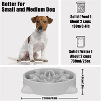 Slow Feeder Dog Bowls Small Breed - Gray / 2 Cup - image 2