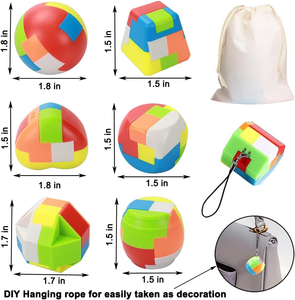 Yowlieu 16 pack brain teaser puzzles with metal wire puzzles, plastic puzzles and storage bag - view 2