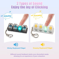 2 Pcs LED Keyboard Fidget Toy for Adults - Yellow Creamy+blue Switch - image 3