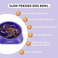 YINEYA Slow Feeder Dog Bowl for Medium Dogs - Medium / I - Purple - image 2