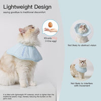 Touchdog Foldable Dog Cone Collar for Cats & Dogs - Adjustable Soft Recovery Collar with Waterproof PU Coating, Lightweight Design, 24.5cm/9.6in Wide Barrier (Blue, XL)