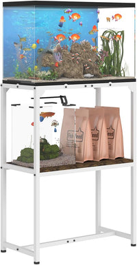 Mondazie 20-30 Gallon Fish Tank Stand, 30" L x 12" W x 32.2" H - Standard 20 Gal White