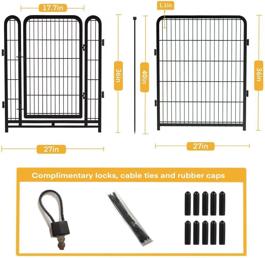 Dog Playpen 48 inch 8 Panels Total 17.7 Ft Dog Fence Outdoor - 36''(H)-8panels-17.7ft(L) - image 2