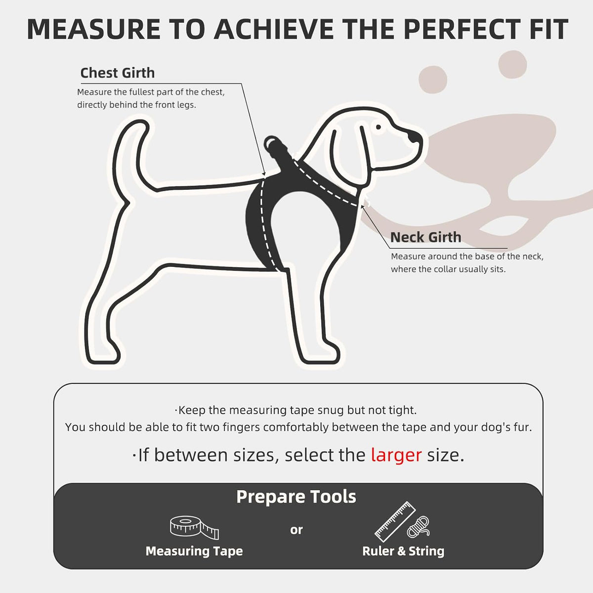 PUPTECK Dog Harness, Collar and Leash Set No Pull for Small Medium Sized – Essentials for Dogs - Black / M (CHEST 16"-18") / Patterned Harness Collar and Leash Set - image 2