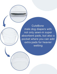 CuteBone Dog Diapers Male 4 Pack Puppy Wraps Reusable Doggie Belly - Paradise Palms / L(17"-21") - image 4