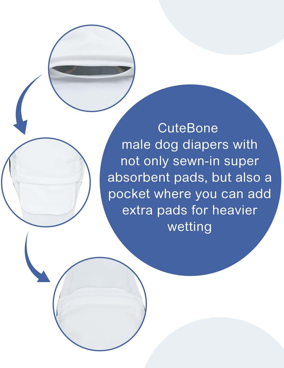 CuteBone Dog Diapers Male 4 Pack Puppy Wraps Reusable Doggie Belly - Paradise Palms / L(17"-21") - image 4