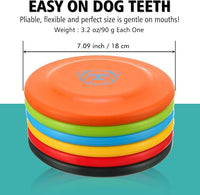 Dog Flying Disc, 3 Pcs Competition Dog Flyer Toy, Soft Indestructible Rubber Lightweight Flying Discs Toy for Dogs - Floats On Water, Gentle On Teeth and Gums