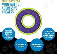 Hero Outer Armor, Fetch Ring Dog Toy, Floats & Squeaks, Blue – Essentials for Dogs - Ring - Purple - image 4