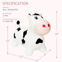 INPANY Bouncy Bull, Cow Hopper for Cowboys, Kid Gifts Toy - Black and White - image 2