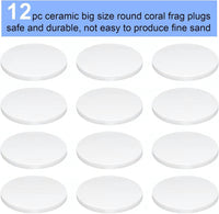 Ceramic White Coralline Coral frag Plugs Coral frag Base Round 20pc – Essentials for Fish - round，70mm，12pcs - image 4