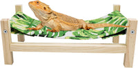 Bearded Dragon Bed, Wooden Reptile Sleeping Hammock - Small / Green 1