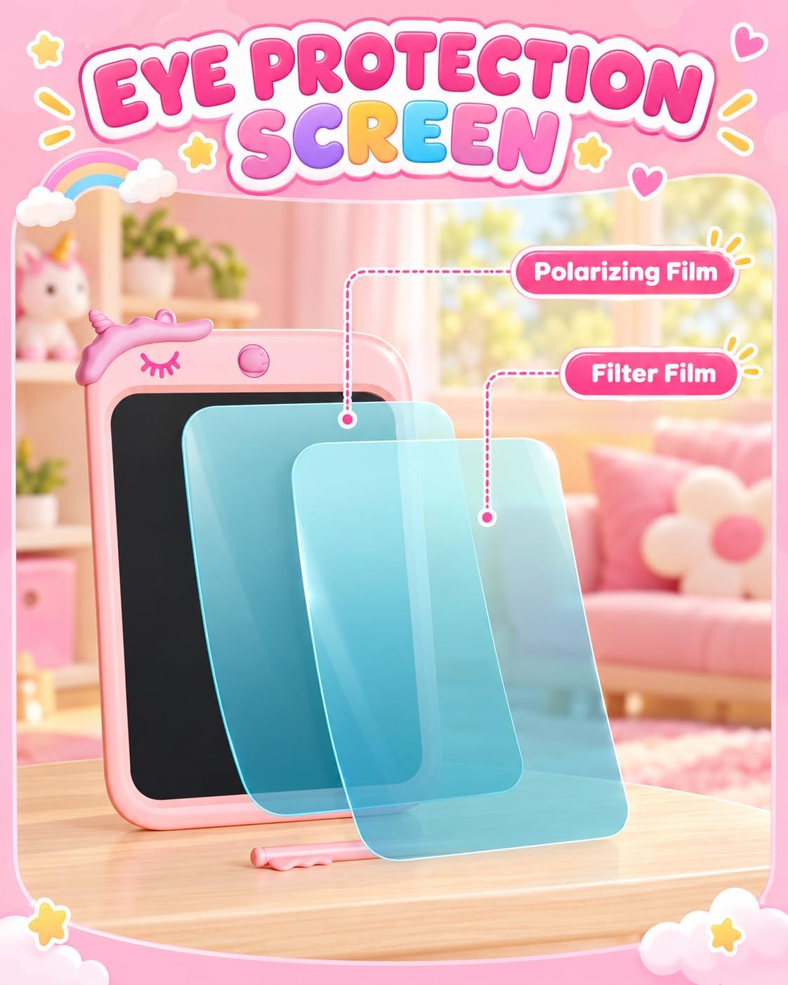 8.5 Inch LCD Doodle Board Tablet Toy - 10 Inch - Pink - image 2