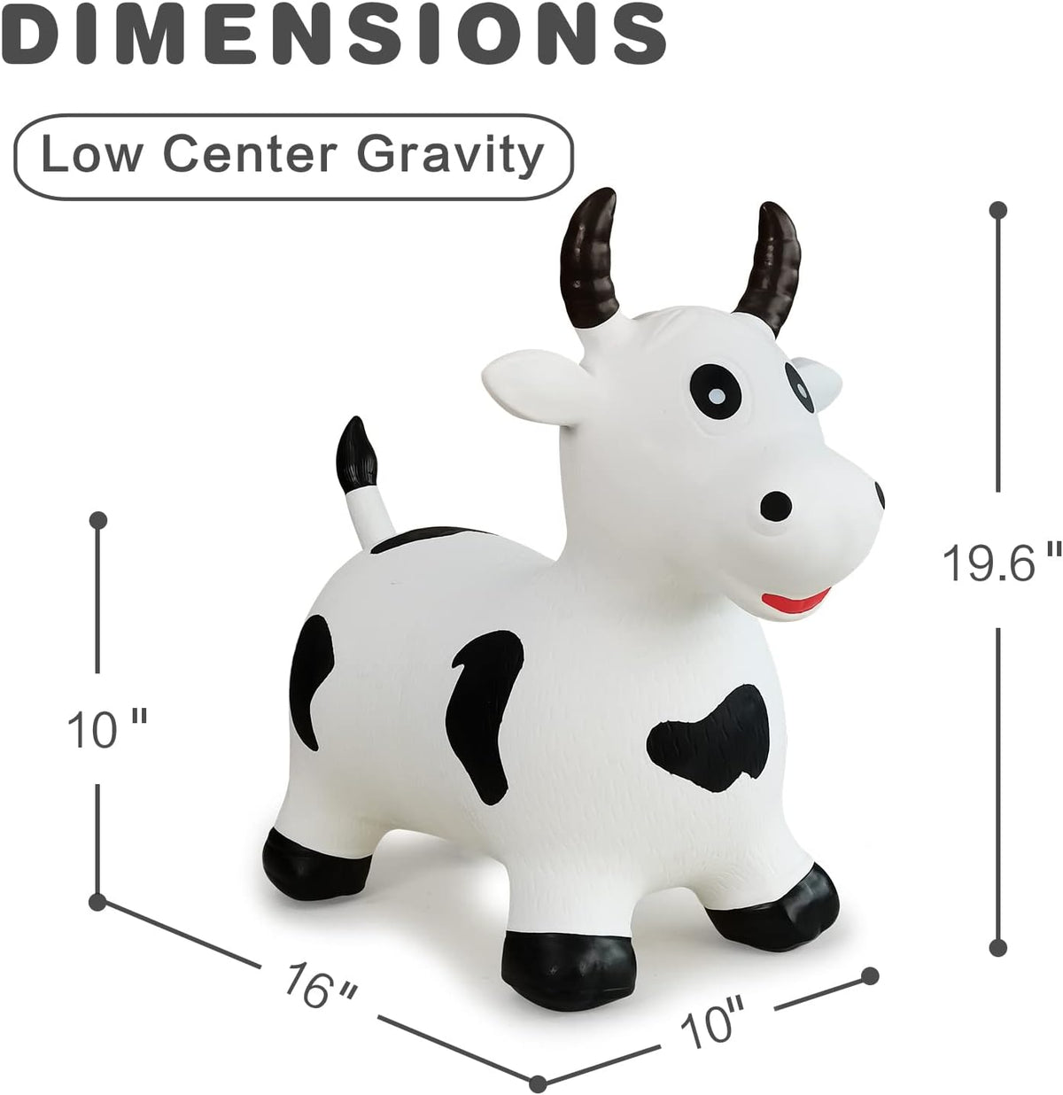 HotMax Bouncy Cow Hopping Horse Toys - White Cow - image 2