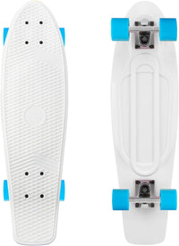 KMX Classic Retro Mini Cruiser Skateboard 22" & 27" for Boys Girls - White Retro / 27"