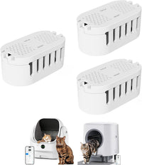 Open-Top Automatic Litter Box, Odor Control, Ready to Use - White-Deodorizers