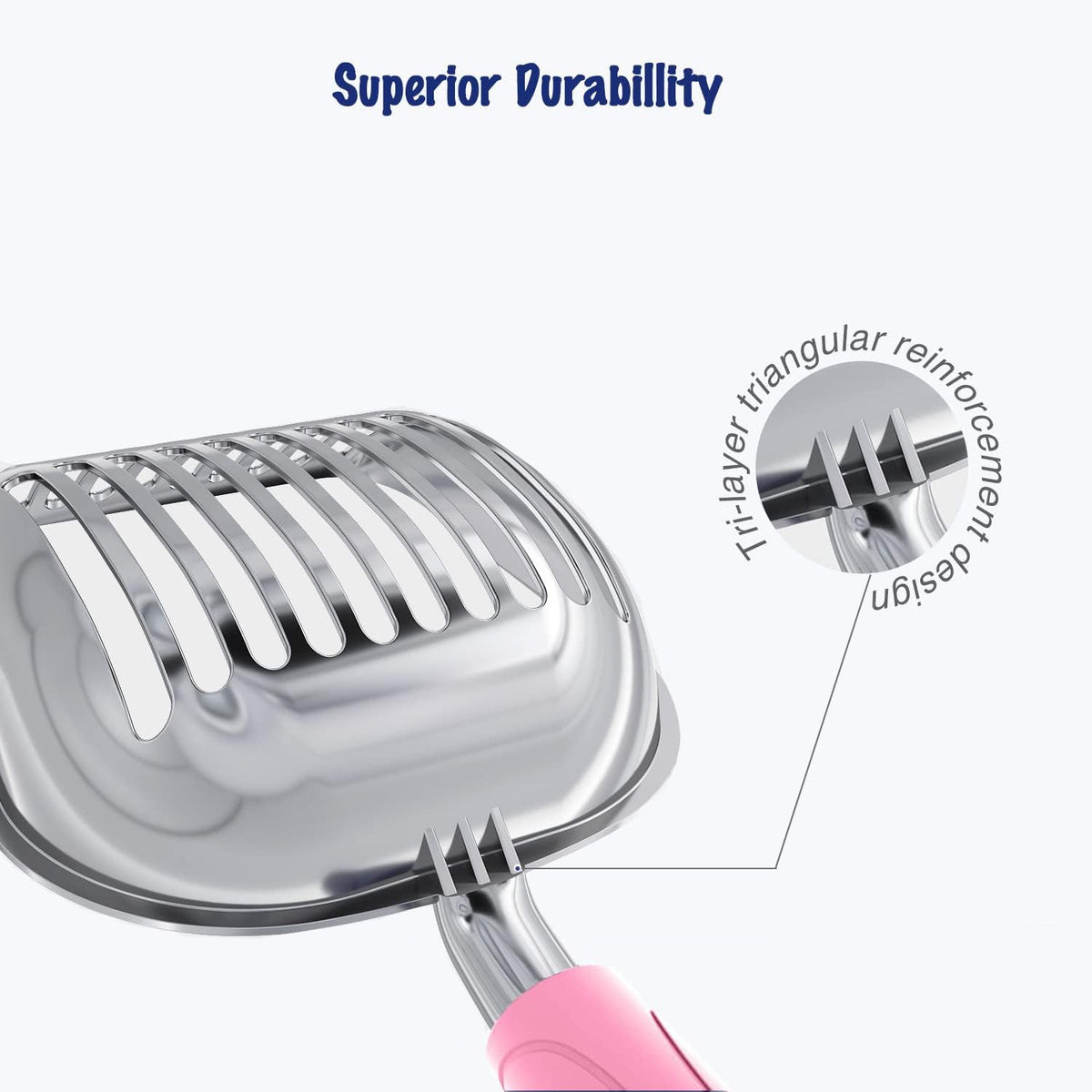 Cat Litter Scoop, Aluminum Alloy Sifter, Kitty Metal Scooper - Small / POLISHED Aluminum \ #10 Pink Handle - image 4