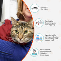 Cozy Comfort Carrier - Large Soft Red Cat Carrier and Cat Restraint Bag for Nail Trimming, Vet Visits, Medication Administration, Dental Care, and Travel
