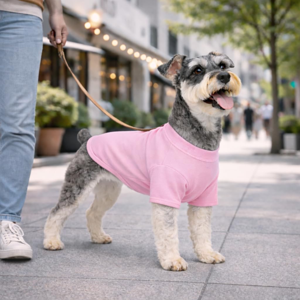 Lovelonglong Pet Clothing Dog Costumes Basic Blank T-Shirt Tee Shirts - B-M (for Bulldog -25lbs) / Pink - image 4