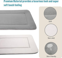 Magic Dog Soft Large Bed Crate Pad Mat, 42 Inches Machine Washable Pet Bed With Non-Slip Bottom, Gray