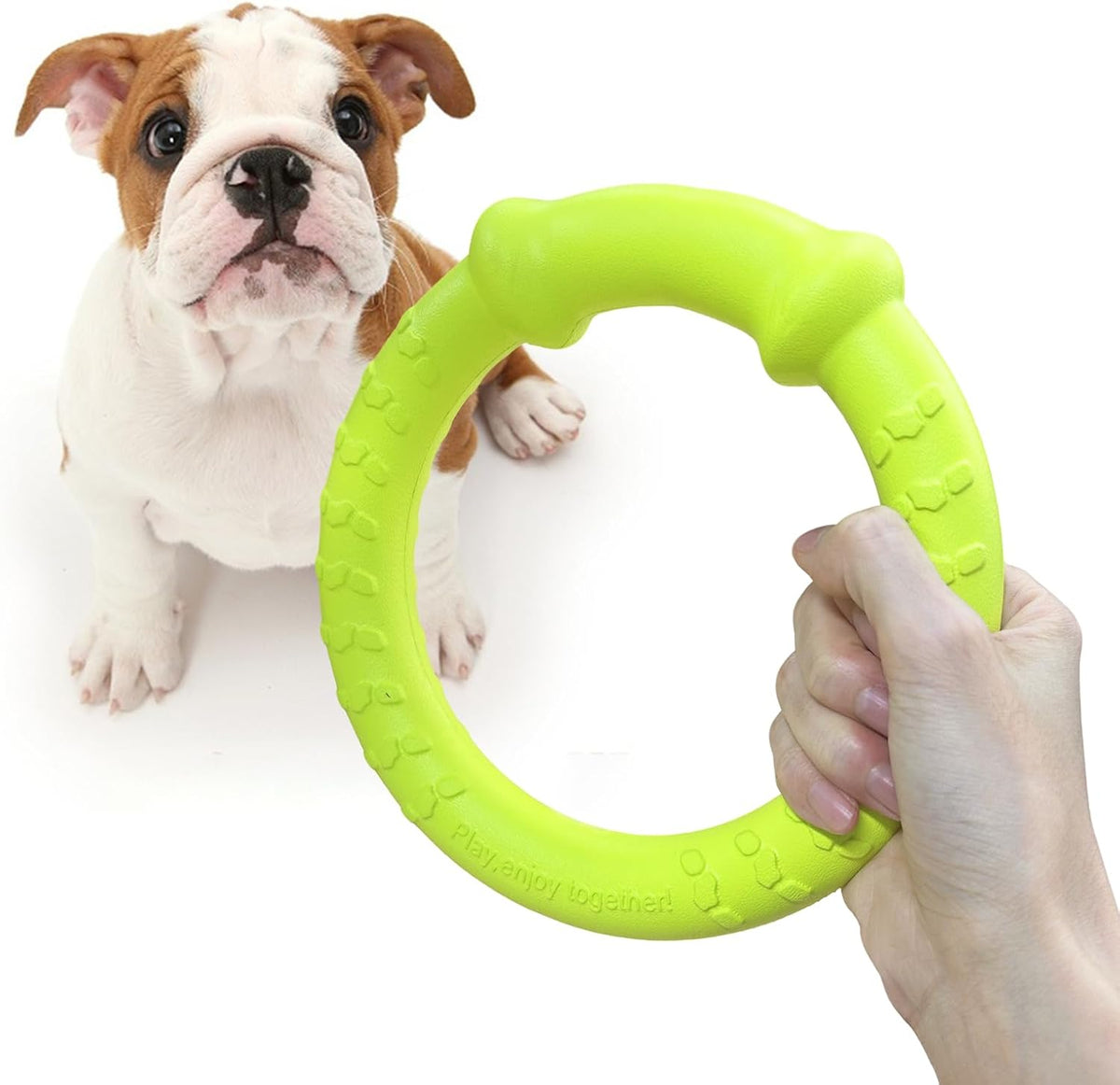 LaRoo Dog Flying Ring Toys, Floating Flying Disc Toys - Green-S