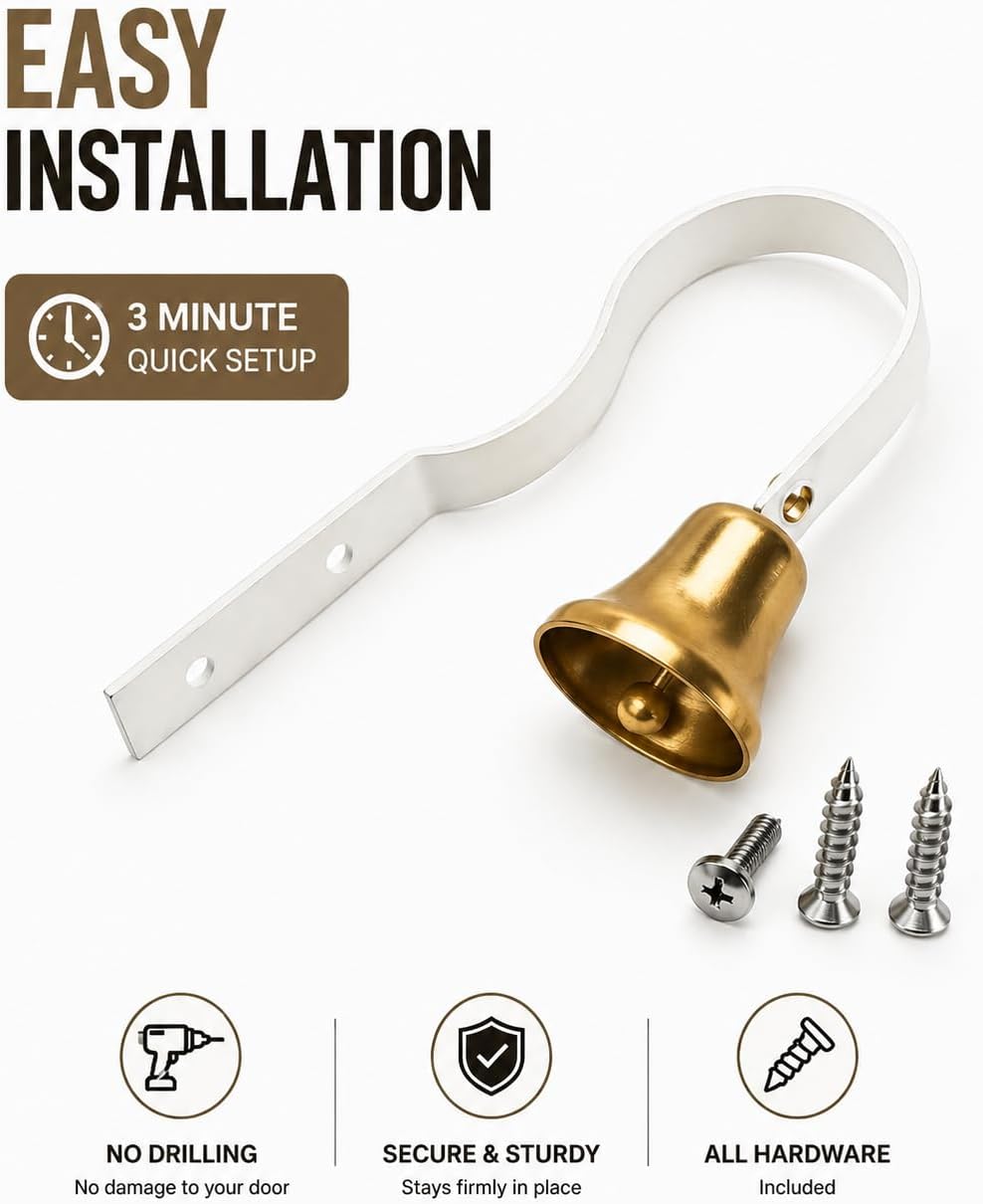 GoldTiger Fixed Metal Dog Doorbell for Potty Training - White - image 2