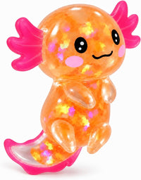 Ropuptl sitting axolotl squishy toy in purple, slow rising soft fidget - view 10