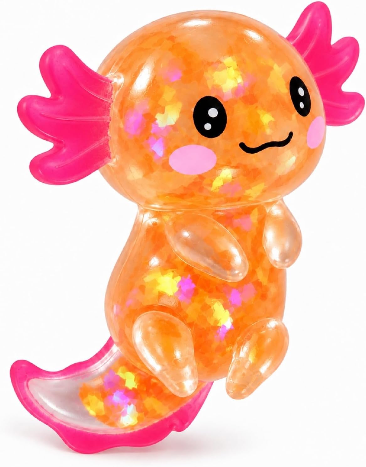 Ropuptl sitting axolotl squishy toy in purple, slow rising soft fidget - view 10