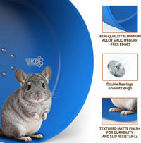 15" Aluminum Alloy Silent Chinchilla Exercise Wheel – Essentials for Small Pets - Blue - image 3