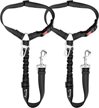 SlowTon Dog Seat Belt for Car - A.Black / Medium/Large (Headrest + Clip)