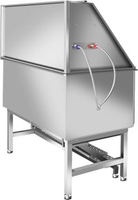 Dog Washing Station 38'' Stainless Steel Pet Grooming Tub for Large Dogs Over-Size Professional Dog Grooming Bathtub Station Wash Shower Sink Pet Grooming Bathtub Station