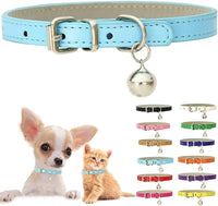 Purple XS Cat Collar with Bell - Light Blue / S for Neck 10"-13"