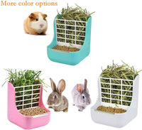 Rabbit Supplies with Bowl & Hay Feeder - White - image 3