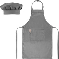 Aurya kids apron and chef hat set in light blue with front pocket and adjustable strap - view 6