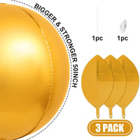12PCS Iridescent Round Foil Balloons 22" 15" 10" Large Holographic - 50inch Gold - image 2