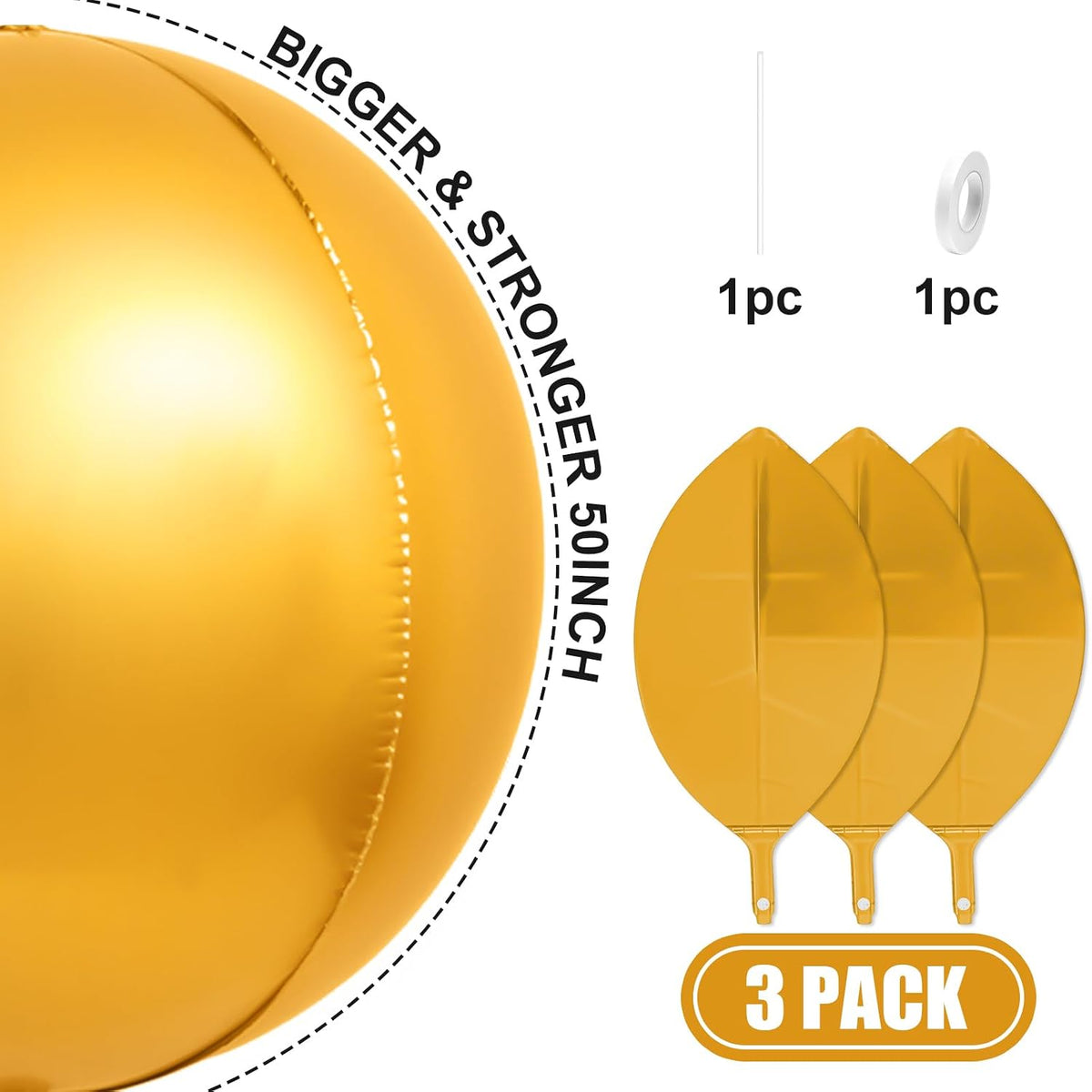 12PCS Iridescent Round Foil Balloons 22" 15" 10" Large Holographic - 50inch Gold - image 2