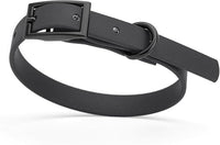 Dogline Biothane Waterproof Dog Collar Strong Coated Nylon Webbing with Black Hardware Odor- Proof for Easy Care Easy to Clean High Performance Fits Small Medium or Large Dogs, Black