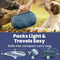 Travel Dog Bed, Foldable & Packable with Carry Bag, Black - Glacier Tide / Medium - image 4