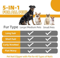 Bath Grooming Kit for Pets, Hair Brush Set with Towel - 6-Grey - image 2