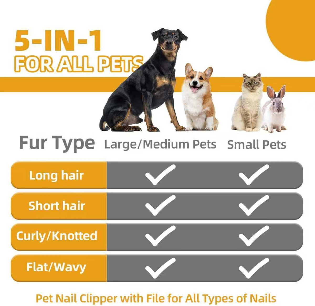 Bath Grooming Kit for Pets, Hair Brush Set with Towel - 6-Grey - image 2