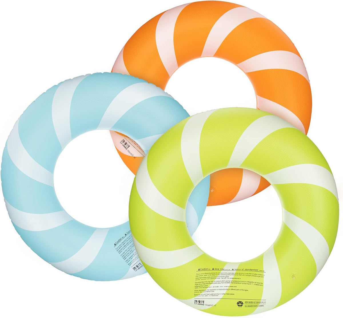 Bestrip Pool Floats Adult Size for Kids Age 8-12 Adults Inflatable - Blue & Yellow & Green