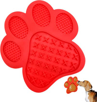 Dog Lick Pad, Dog Feeding Mats Slow Eating Pet Mat with Super Suction for Dogs Licking Peanut - Red