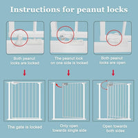 WAOWAO Triple Lock Baby Gate Extra Wide 86.22-90.55" Pressure Mounted Walk Through Swing Auto Close Safety White Metal Dog Pet Puppy Cat for Stairs,Doorways,Kitchen 86.22-90.94"/219-231cm