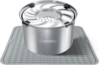 1.5 Gal Dog Water Bowl No Spill, 5.6L Stainless Steel Bowls and Non-Slip Dog Bowl Mats for Food and Water, Silicone Pet Feeding Mats for Floors Waterproof