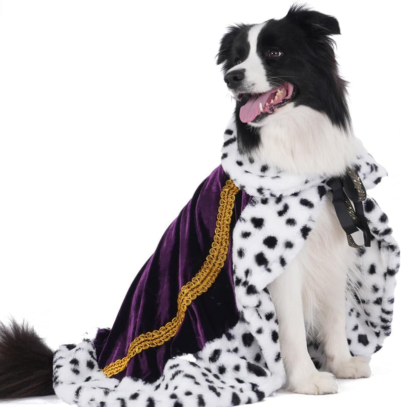 Lovelyshop Royal Velvet Pet Cloak with Fur Trim for Cats & Dogs - Indigo / Large/Regular