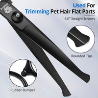 Dog Grooming Scissors Kit with Safety Round Tips - Black - image 3