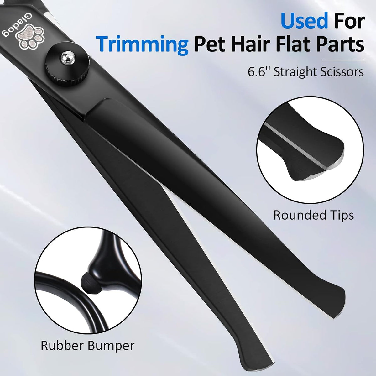 Dog Grooming Scissors Kit with Safety Round Tips - Black - image 3