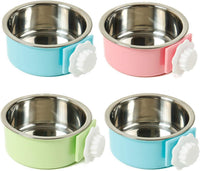 2PCS Stainless Steel Dog Bowls Set Removable Puppy Food and Water - 4 PCS / Size: L (2×Blue, 1×Green, 1×Pink)